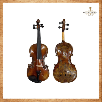 Đàn Violin 4/4 Vân Thật Chạm Khắc